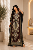 Women Brown Polyester Kaftan Maxi Dress