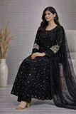 Baba Posh Embroidered Chiffon Maxi Suit with Sequins & Stone Work BP-19