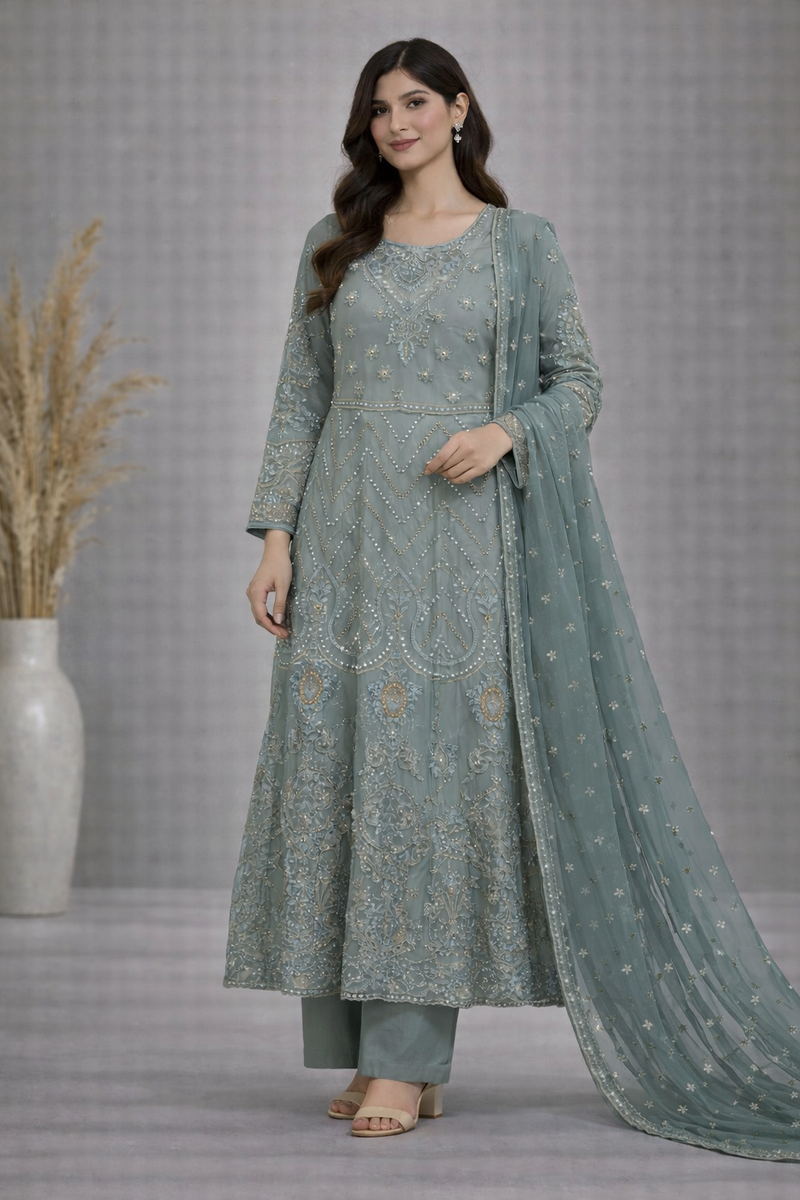 Baba Posh Embroidered Chiffon Maxi BP-07