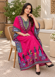 Women’s V-Neck Batwing-Sleeve Maxi Kaftan Dress – One Size