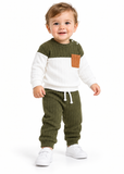 Baby Boy Contrast Sweatshirt and Trousers Set