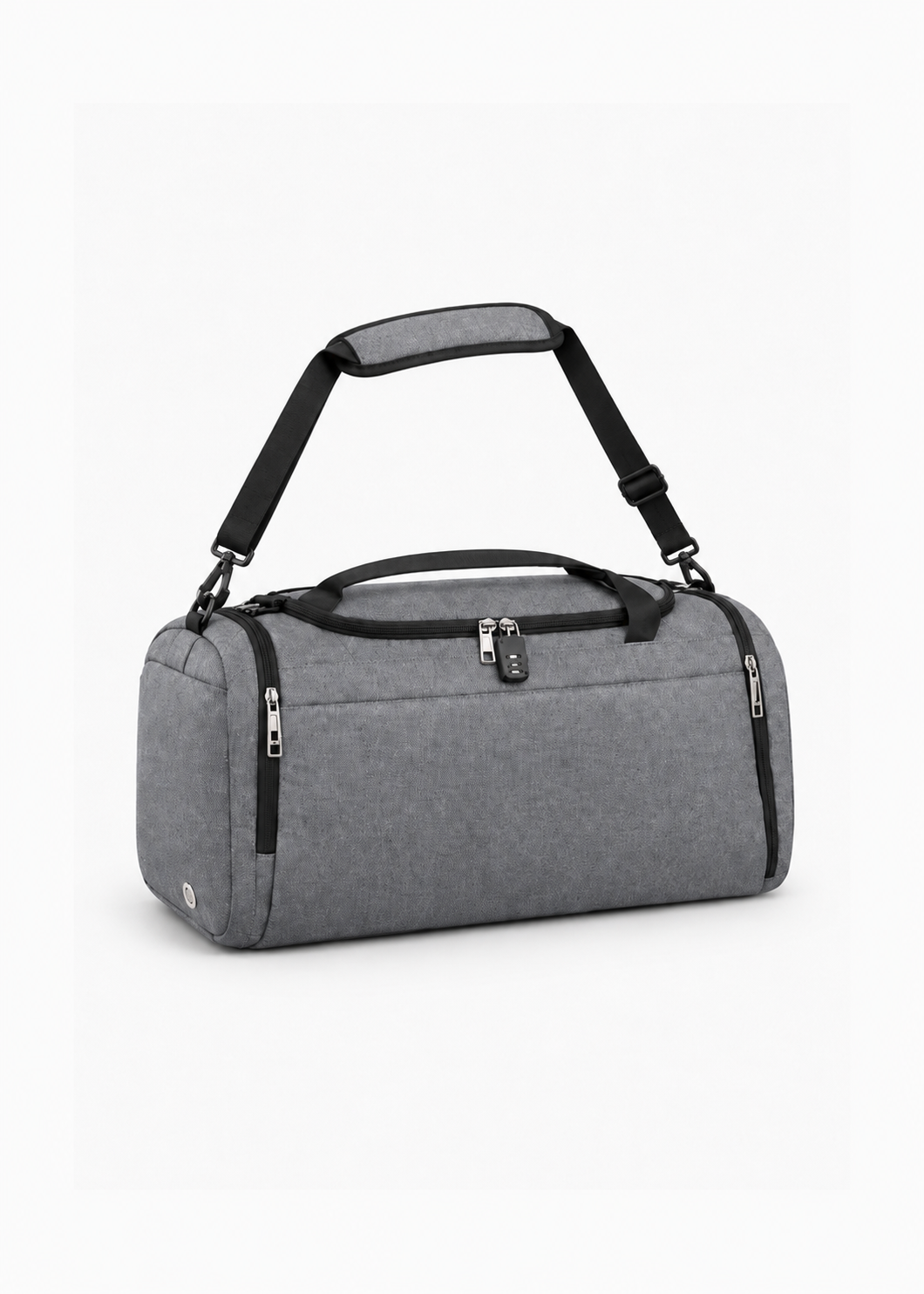 Classic Grey 42L Water-Resistant Gym Bag with Shoe Compartment – Weekend Travel Holdall with Wet Pocket