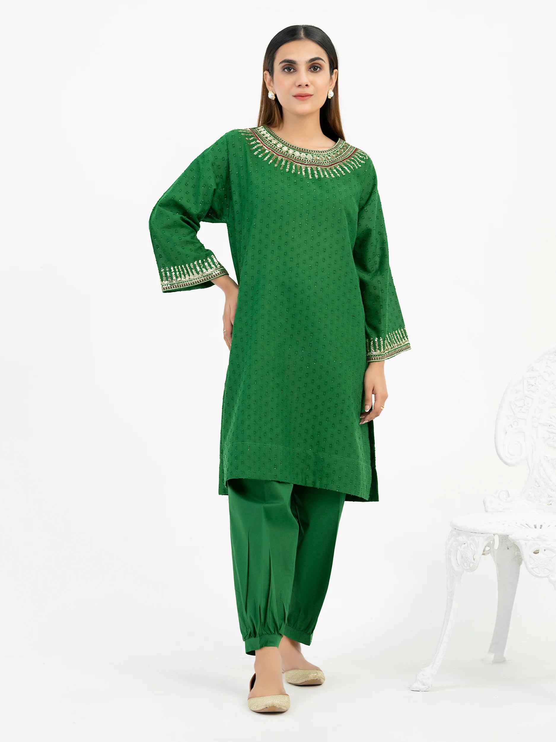 Lime Light Embroidered Jacquard 2 Piece Suit LM-10