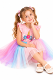 Girls Unicorn Ruffle Tulle Tutu Dress – Summer Party Dress 3–8 Years