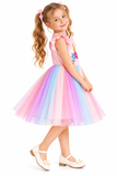 Girls Unicorn Ruffle Tulle Tutu Dress – Summer Party Dress 3–8 Years
