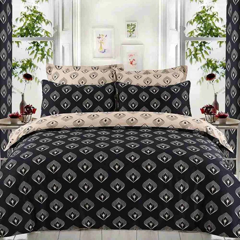 Egyptian cotton Lantern Black & gold Duvet Cover set - 220 Thread