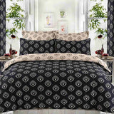 Egyptian cotton Lantern Black & gold Duvet Cover set - 220 Thread