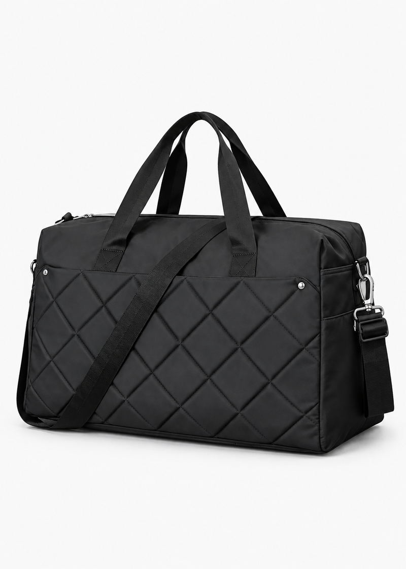 F2 Black Gym & Travel Duffle Bag with Shoe Compartment – Large Sports Holdall with Wet Pocket for Women & Men