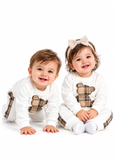 Baby Unisex Checked Bear Sweatshirt and Trousers Set