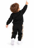 Baby Unisex Checked Bear Sweatshirt and Trousers Set