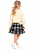 Girls 2 Piece Sweatshirt & Retro Plaid Skirt Outfit Set – 7–13 Years
