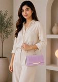 Women’s Pink Glitter Envelope Clutch Bag with Detachable Chain