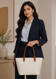 KALIDI Beige Large Nylon Tote Bag for Women with Zip – Waterproof Lightweight Shoulder Handbag