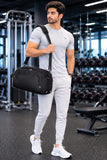 40L Black Gym Duffle Bag with Shoe Compartment – Water-Resistant Sports Holdall with Wet Pocket for Women & Men