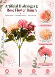 4 Bundles Pink Artificial Flower Bouquet – Valentine’s & Anniversary Gift
