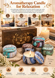 Luxury Scented Soy Candle Gift Set – 6 Aromatherapy Candles in Wooden Box