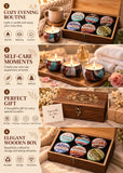 Luxury Scented Soy Candle Gift Set – 6 Aromatherapy Candles in Wooden Box