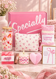 Pink Rose Self-Care Gift Set for Women – Spa Hamper with Glass Tumbler