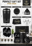 Coffee Gift Set for Men – Travel Mug, Socks & Keychain for Dad or Him