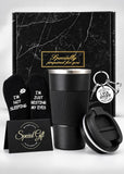 Coffee Gift Set for Men – Travel Mug, Socks & Keychain for Dad or Him