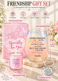 Friendship Gift for Women – Best Friend Wine Glass, Keyring & Gift Box
