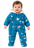 Baby Sherpa Lined Water Repellent Snowsuit with Hood