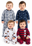 Baby Sports Blue Print Footed Sleepsuits – Pack of 4