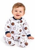 Baby Sports Blue Print Footed Sleepsuits – Pack of 4