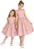 JiAmy Girls Spaghetti Strap Smocked Summer Dress – 5–13 Years