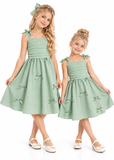 JiAmy Girls Spaghetti Strap Smocked Summer Dress – 5–13 Years