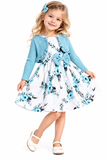 Kunyeah Toddler Girls Floral Dress & Ruffle Cardigan 2 Piece Outfit Set