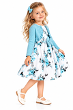 Kunyeah Toddler Girls Floral Dress & Ruffle Cardigan 2 Piece Outfit Set