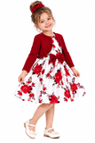 Kunyeah Toddler Girls Floral Dress & Ruffle Cardigan 2 Piece Outfit Set