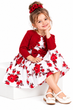 Kunyeah Toddler Girls Floral Dress & Ruffle Cardigan 2 Piece Outfit Set