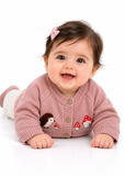 Baby & Toddler Unisex Knitted Cardigan – Mushroom & Hedgehog Sweater