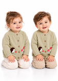 Baby & Toddler Unisex Knitted Cardigan – Mushroom & Hedgehog Sweater