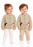 Baby & Toddler Unisex Knitted Cardigan – Mushroom & Hedgehog Sweater