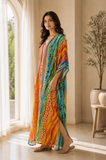 LikeJump Women’s Boho Maxi Kaftan Dress – Roomy Beach Cover-Up, Robe and Loungewear