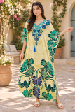 Women’s Multicolour Boho Maxi Kaftan Beach Cover-Up – One Size