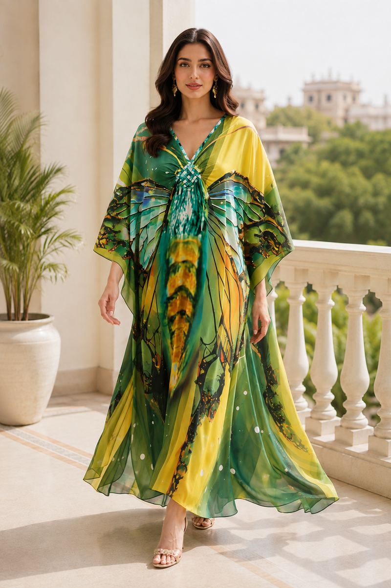 LikeJump Women’s Floral Kimono Maxi Dress – Plus Size Beach Cover-Up and Summer Robe