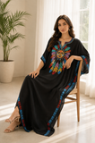 LikeJump Women’s Floral Kaftan Maxi Dress – Plus Size Kimono Beach Cover-Up and Dressing Gown
