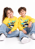 Kids Unisex Shark Print Sweatshirt – Cotton Crew Neck Jumper 1–7 Years