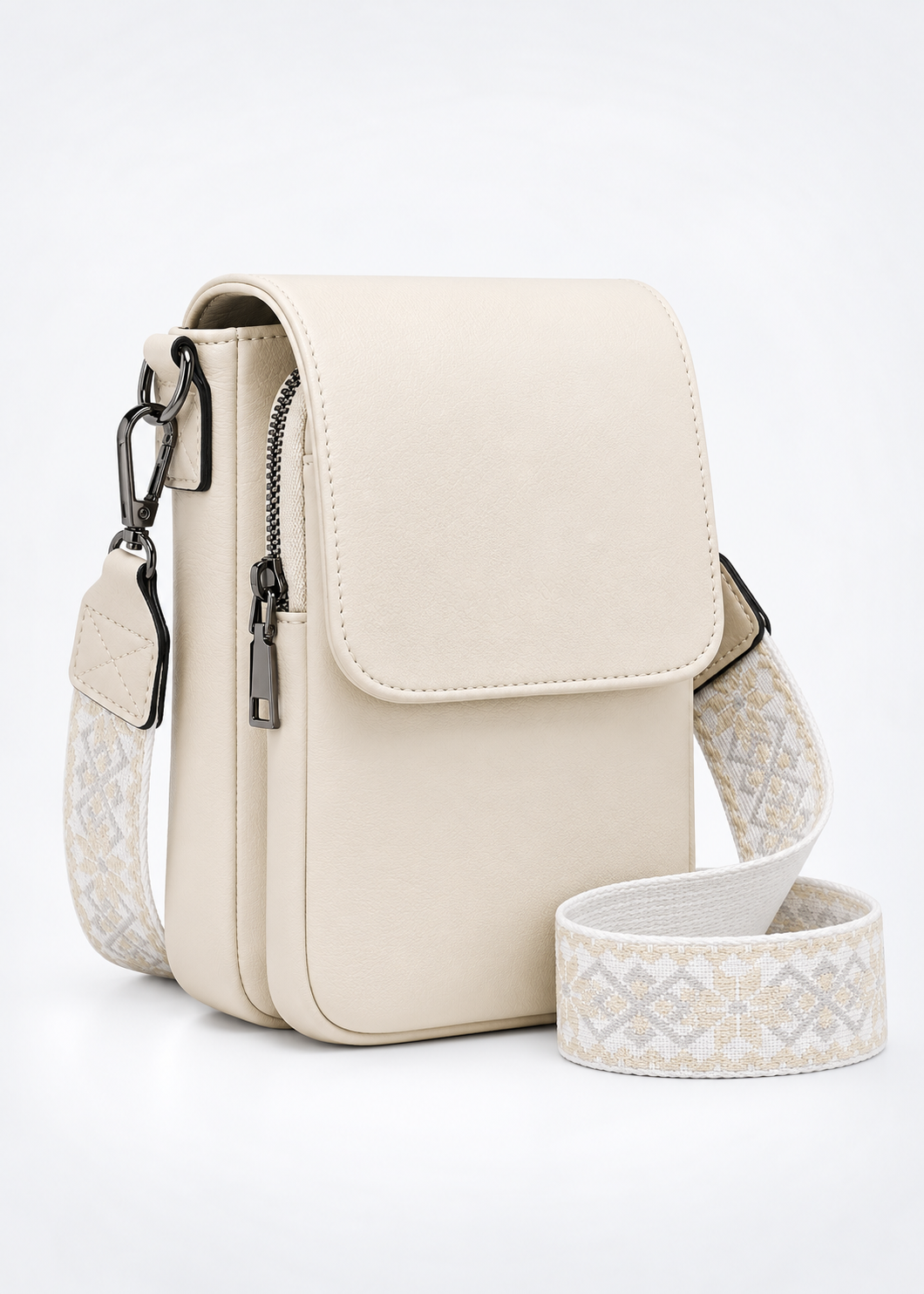MUIIKOLA Apricot-Z Women’s PU Leather Crossbody Phone Bag with RFID Card Slots and Adjustable Wide Strap