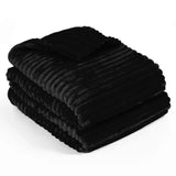 Stripe Fleece Throw Blanket for Sofa & Bed – Soft Warm Lightweight Polyester Blanket