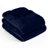 Stripe Fleece Throw Blanket for Sofa & Bed – Soft Warm Lightweight Polyester Blanket