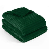 Stripe Fleece Throw Blanket for Sofa & Bed – Soft Warm Lightweight Polyester Blanket