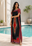 Women’s Embroidered Floral Kaftan Dress – Boho Long Beach and Bikini Cover-Up Robe (Copy)