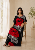 Women’s Cotton Floral Kaftan Dress – Plus Size Long Maxi Beach Cover-Up for Summer Holidays