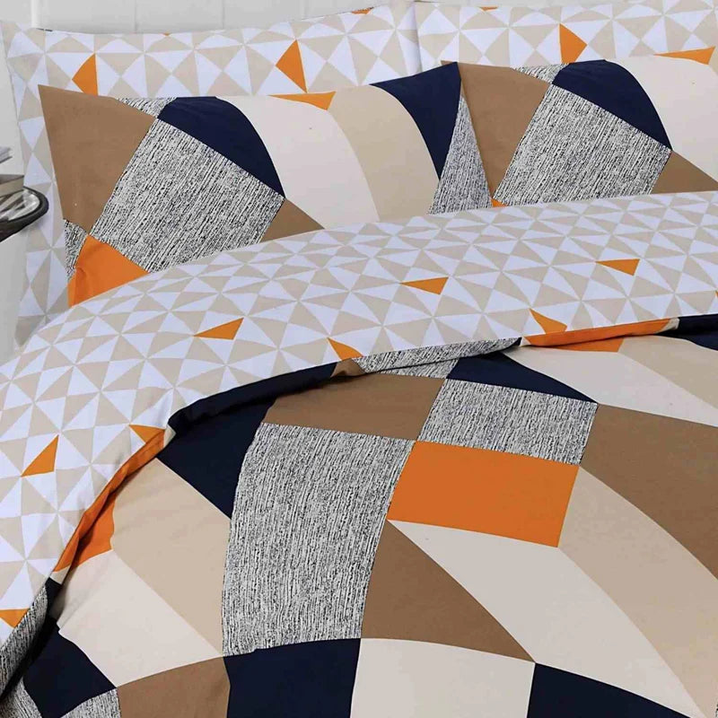 Pure Cotton Printed Duvet Cover Set - Premium Quality - Geometric 3D