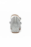 Kids Silver Glitter Shoes BS-608
